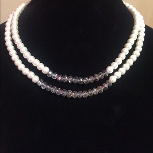 Fashion Pearl Necklace with Accenting Beads